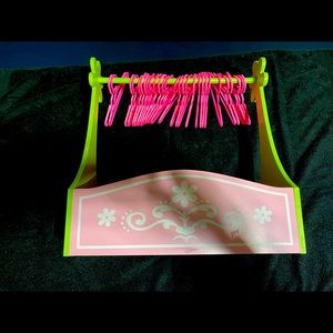 Doll wardrobe with 28 hangers